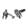 Retro war helmet metal cufflinks