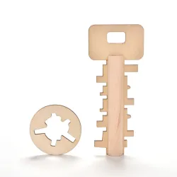 Wooden puzzle key toy