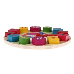 Houten puzzelklok met 12 cijfers speelgoedHouten