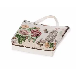 Canvas väska med blomstertryck