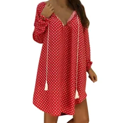 Mini Polka Dot Mekko Pitkähihainen