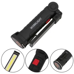 Torche LED COB - rechargeable USB - avec crochet suspendu