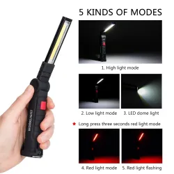 Herramientas de supervivenciaantorcha LED COB - recargable USB - con gancho colgante