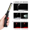 Herramientas de supervivenciaantorcha LED COB - recargable USB - con gancho colgante