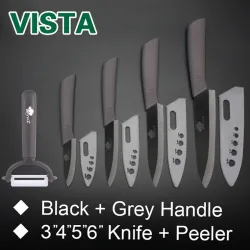 Ceramic knives set - peeler - holderCeramic