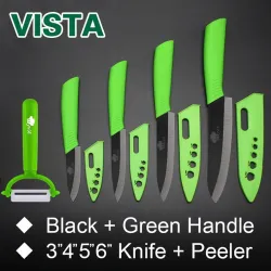 Keramiska knivar set - peeler - hållare