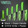 Ceramic knives set - peeler - holderCeramic