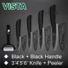 Keramiska knivar set - peeler - hållare