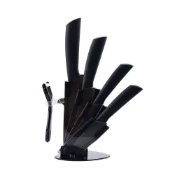 Ceramic knives set - peeler - holderCeramic