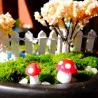 Garden decoration - mini red white dot mushrooms 2cm 10 pcsGarden