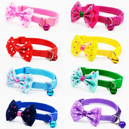 Justerbar pet krage med bowknot och bell