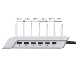 Universal USB Ladestation Stand mit 6 Port & 6 Kabeln 5V10.2A
