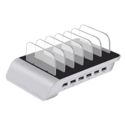 Universal USB Ladestation Stand mit 6 Port & 6 Kabeln 5V10.2A