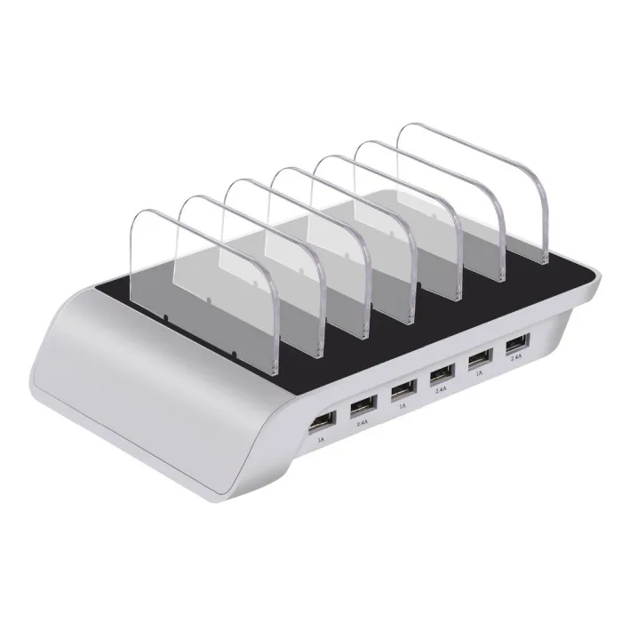 Universal USB Ladestation Stand mit 6 Port & 6 Kabeln 5V10.2A