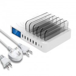 Wyświetlacz LED 8-portowa bezprzewodowa stacja ładująca USB typu C ze stojakiemŁadowarki