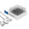 8 Port USB charger with wireless charging - Type-C - LED display and stand