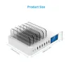 Carregador USB de 8 portas com carregamento sem fio - Tipo-C - display LED e stand