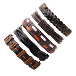Multilayer leather punk bracelet - unisexBracelets