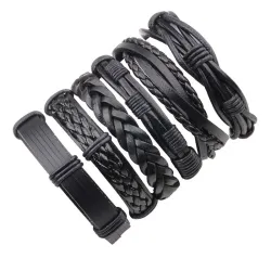 PulserasPulsera de cuero multicapa - unisex