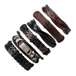 PulserasPulsera de cuero multicapa - unisex