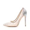 Crystal rhinestone mesh - höga klackpumpar