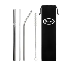 Acciaio inossidabile 304 - paglie da bere riutilizzabili - set con spazzola e borsa