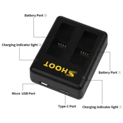AHDBT-501 Akku - drei & Dual Ports USB Ladegerät für GoPro 7/6 / 5 Action Kamera
