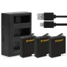 AHDBT-501 batteri - tre och dubbla portar USB-laddare för GoPro 7 /6 / 5 Action Camera