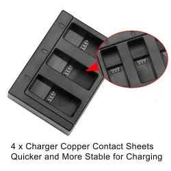 Batería y Cargadoresbatería AHDBT-501 - tres puertos duales cargador USB para GoPro 7 /6 / 5 cámara de acción