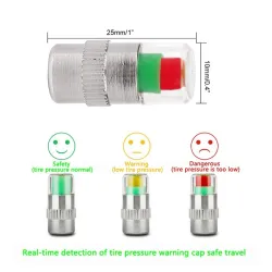 Tire pressure indicator - universal - car tire valve cap 4 pcs