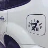 Kaasu - polttoaine - vinyyli sarjakuva auto tarra