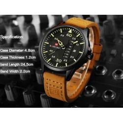 NAVIFORCE - bracelet en cuir - quartz watch