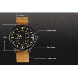 NAVIFORCE - leather band - quartz watch
