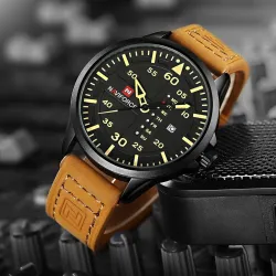 NAVIFORCE - bracelet en cuir - quartz watch