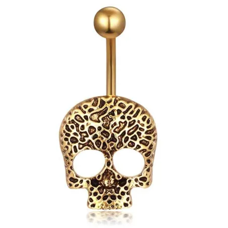 Teschio - anello pulsante pancia - piercing