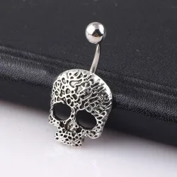 Teschio - anello pulsante pancia - piercing