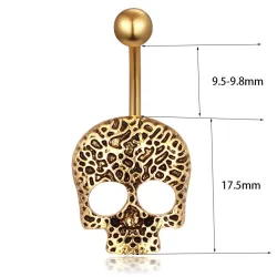 Teschio - anello pulsante pancia - piercing
