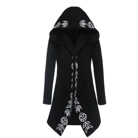 Gothic & Punk stil - lång tröja - lös hoodie - bomull