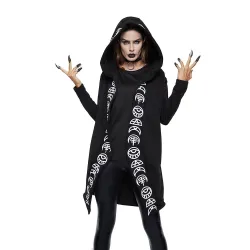 Gothic & Punk Style - langes Sweatshirt - lose Kapuze - Baumwolle