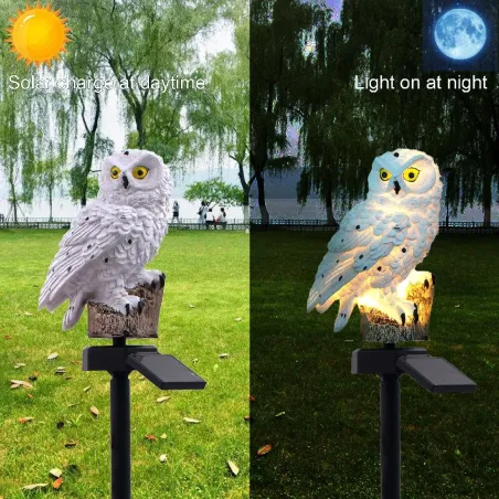 Owl-muoto - aurinkovoimaa - ulkona - puutarhavalaisin