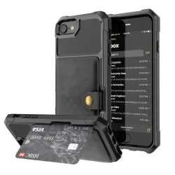Case & Protection SmartphoneiPhone 6 6S Plus - 7 7Plus - 8 Plus - XS MAX - XS - XS - XR - funda de protección de cuero con so...