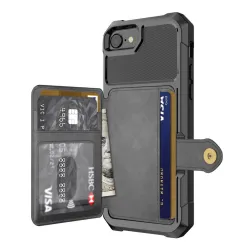 iPhone 6S Plus - 7 7Plus - 8 Plus - X - XS MAX - XS - XS - XR - läderskyddsfodral med monter