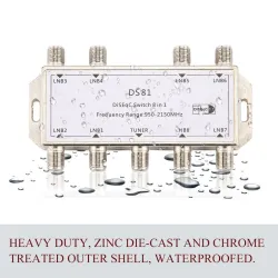 Receptor de satélite8 en 1 - señal satélite - Interruptor DiSEqC
