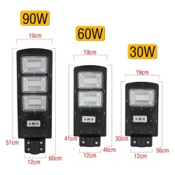 30W - 60W - 90W solar LED-straatverlichting - bewegingssensor - afstandsbediening - waterdichtStraatverlichting