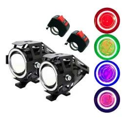 U7 Angel Eye motorfiets LED-koplamp met schakelaar - mistlamp - CREE-chip 3000LM - 2 stuksVerlichting