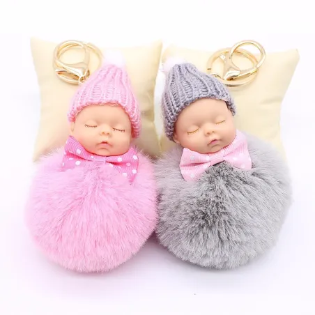 poupée de bébé dormant - porte-clés