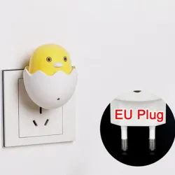 LED AC 220V - vägguttag - nattljus - med kontrollsensor - gul anka