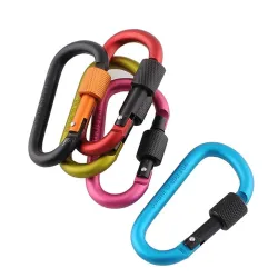 Safety buckle - aluminum carabiner with lock 6 pieces