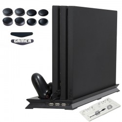 Playstation 4 Pro - vertical stand - ventilador de refrigeração - estação de carregamento - USB Hub