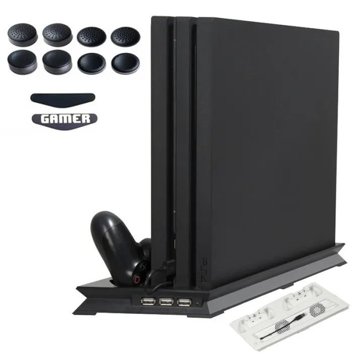 Playstation 4 Pro - pystysuora seisonta - jäähdytysfani - latausasema - USB Hub